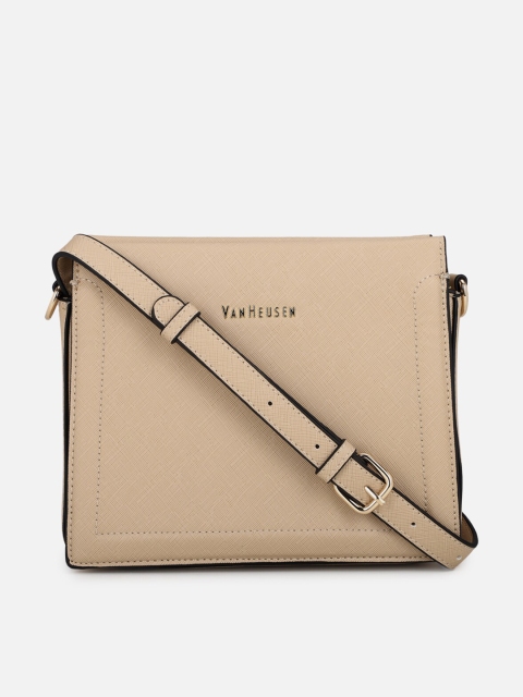 

Van Heusen Woman Beige PU Structured Shoulder Bag