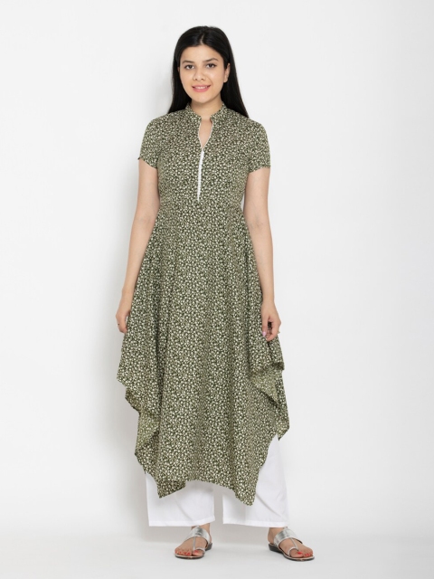 

EZIS FASHION Green Crepe Maxi Dress