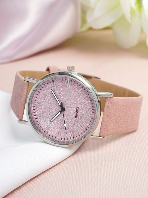 

Ferosh Women Peach-Coloured Dial & Pink Bracelet Style Straps Analogue Watch APWAT22-1012