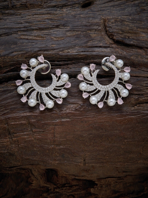

Kushal's Fashion Jewellery Pink Floral Studs Earrings