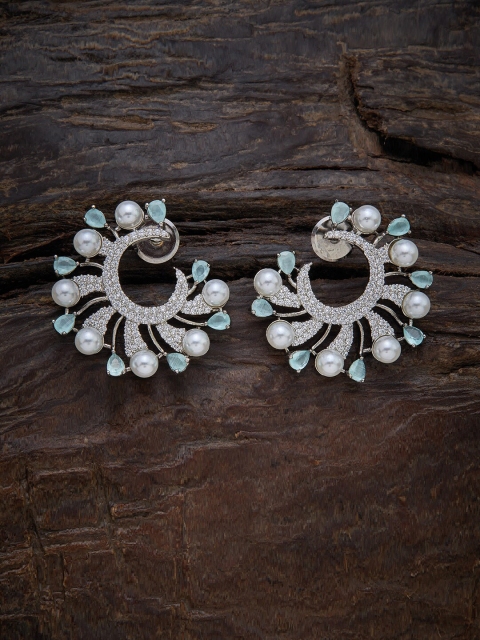 

Kushal's Fashion Jewellery Sea Green Floral Studs Earrings