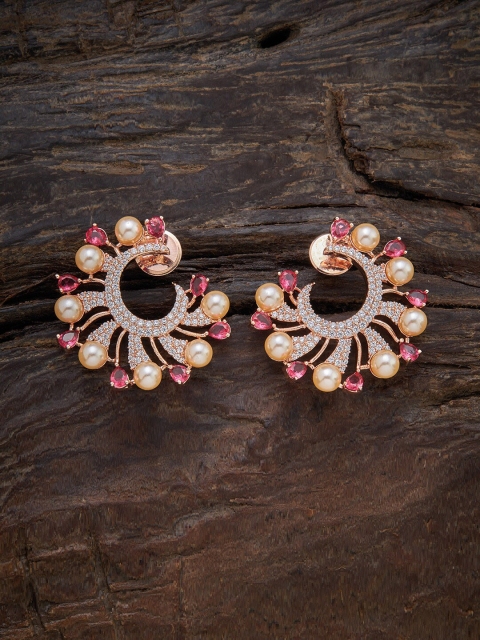 

Kushal's Fashion Jewellery Red Floral Studs Earrings