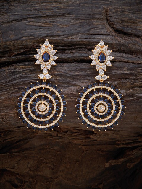 

Kushal's Fashion Jewellery Blue Circular Drop Earrings