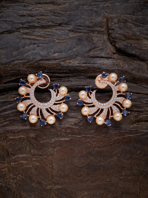 

Kushal's Fashion Jewellery Blue Floral Studs Earrings