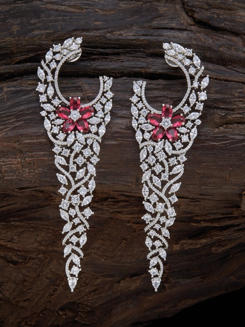 

Kushal's Fashion Jewellery Red Floral Drop Earrings