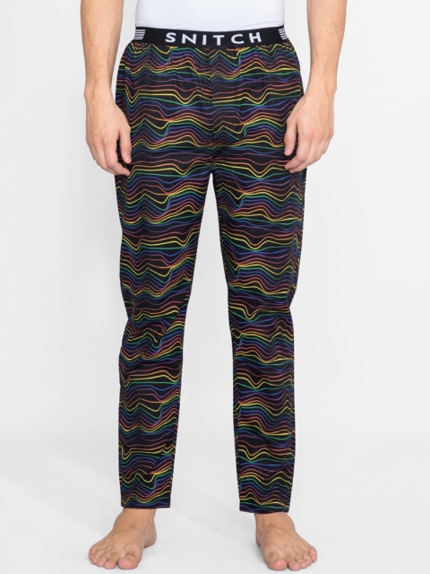 

Snitch Men Black Printed Joggers