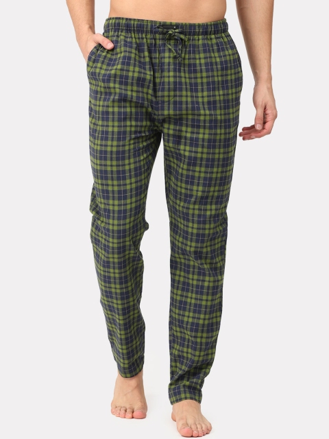 

Snitch Men Green & Blue Checked Lounge Pants