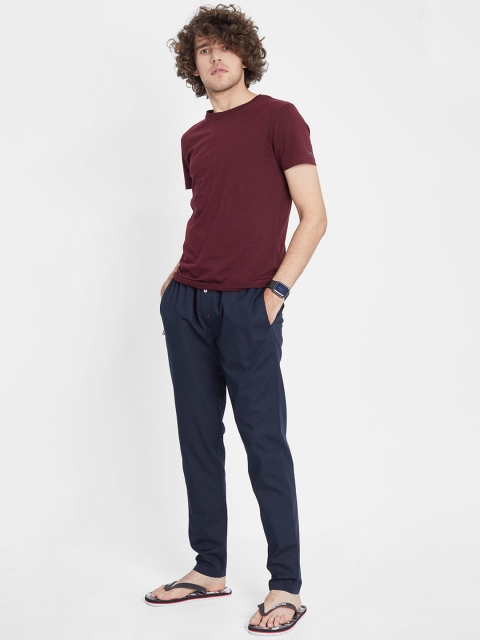 

Snitch Men Navy Blue Solid Cotton Pyjamas