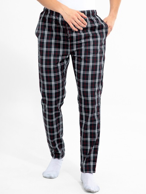 

Snitch Men Black Checked Pure Cotton Lounge Pant