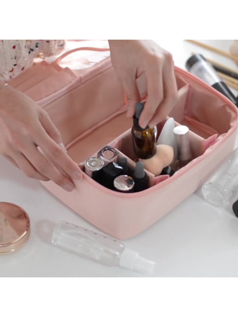 

Peau D'origine Women Pink Makeup Organizer Cosmetic Pouch