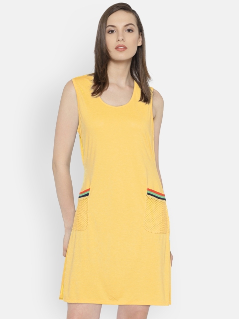 

Vero Moda Women Yellow Solid A-Line Dress