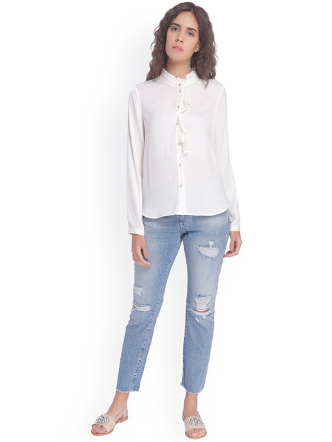 

Vero Moda Women White Shirt-Style Top