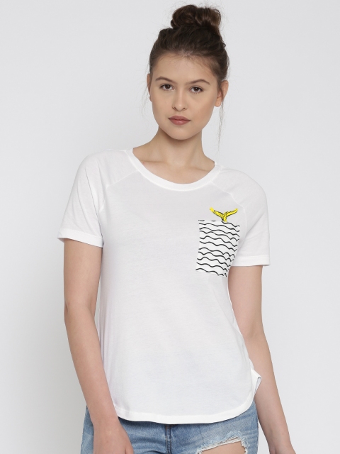 

Vero Moda Women White Round Neck T-shirt