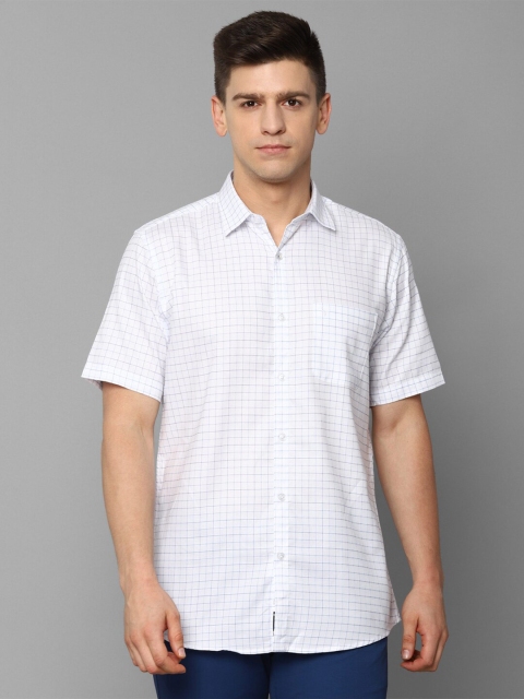 

Allen Solly Men White Slim Fit Grid Tattersall Checks Checked Casual Shirt