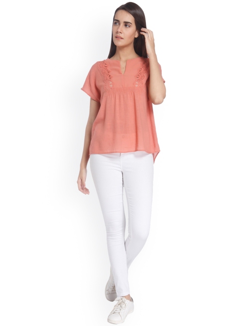 

Vero Moda Women Peach Solid Top