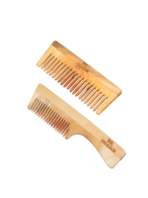 

NICKSUN Set of 2 Neem Wooden Combs - Beige