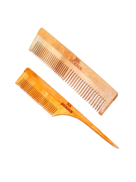 

NICKSUN Set of 2 Neem Wooden Combs - Beige