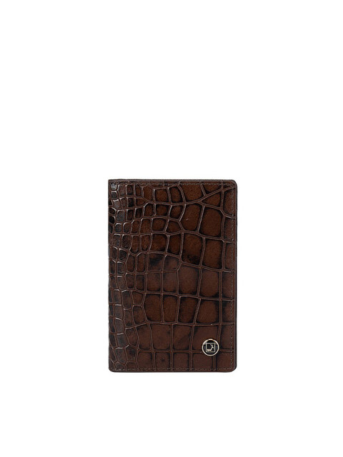 

Da Milano Unisex Brown Textured Leather Card Holder