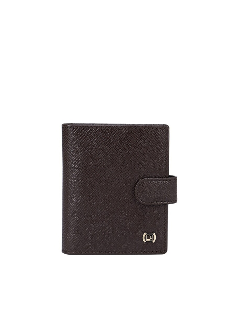 

Da Milano Unisex Brown Textured Leather Card Holder