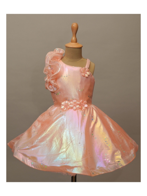 

Mumkins Girls Peach-Coloured & rose tan Dress