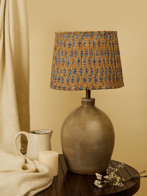 

Fabindia Blue & Yellow Ishmi Table Lamp With Shade