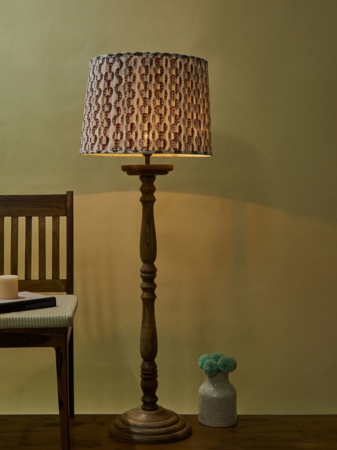 

Fabindia Multicoloured Printed Ilya Pleated Lampshade, Multi