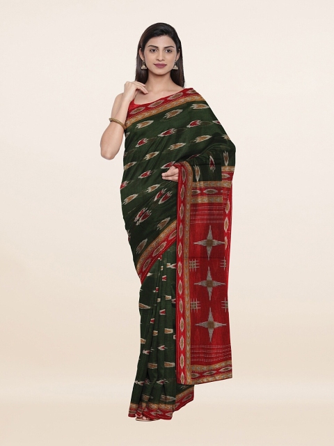 

Pothys Green & Red Ethnic Motifs Pure Cotton Saree