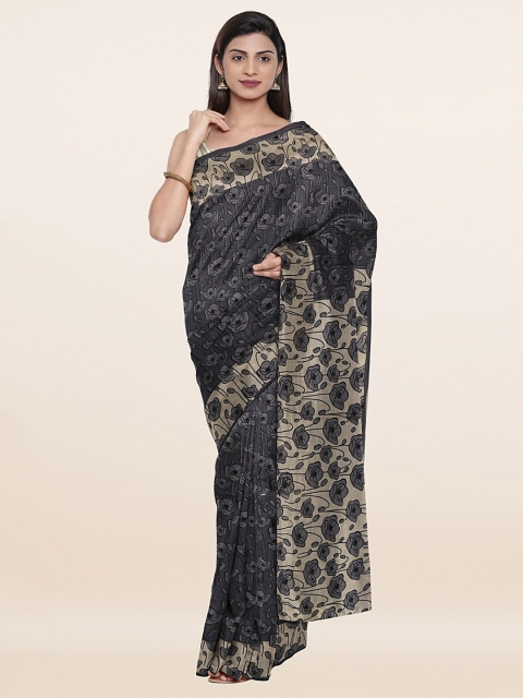 

Pothys Grey & Charcoal Floral Pure Cotton Saree