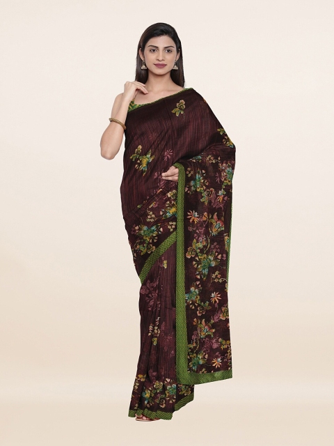 

Pothys Brown & Pink Floral Pure Cotton Saree
