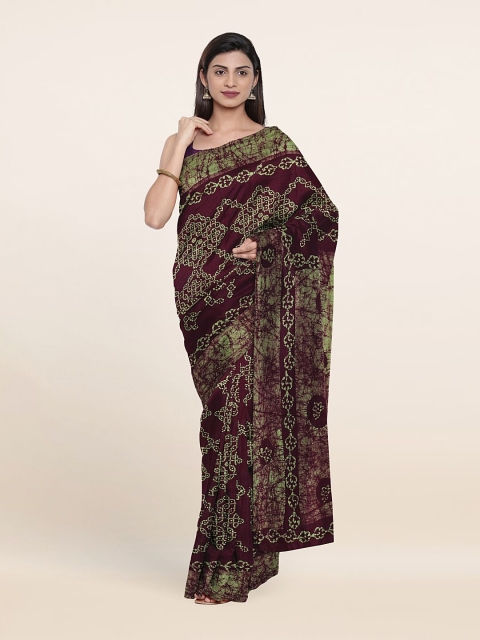 

Pothys Brown & Purple Ethnic Motifs Pure Cotton Saree