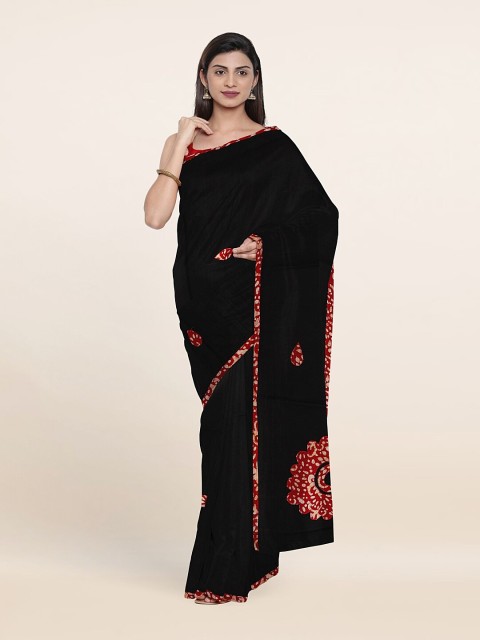 

Pothys Black & Red Ethnic Motifs Pure Cotton Saree