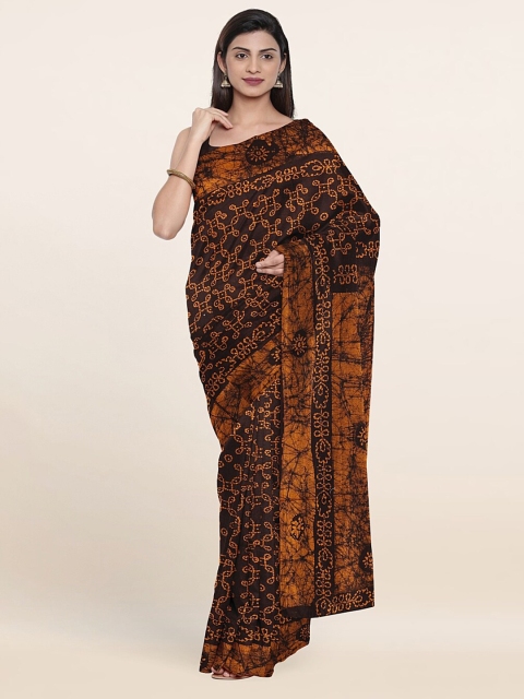 

Pothys Brown & Black Ethnic Motifs Pure Cotton Saree