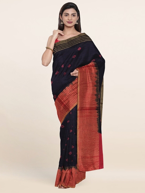 

Pothys Blue & Gold-Toned Bandhani Zari Pure Cotton Saree