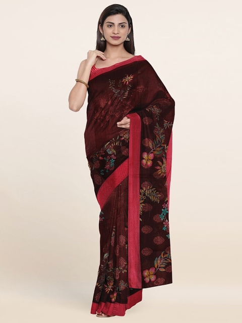 

Pothys Brown & Blue Floral Pure Cotton Saree