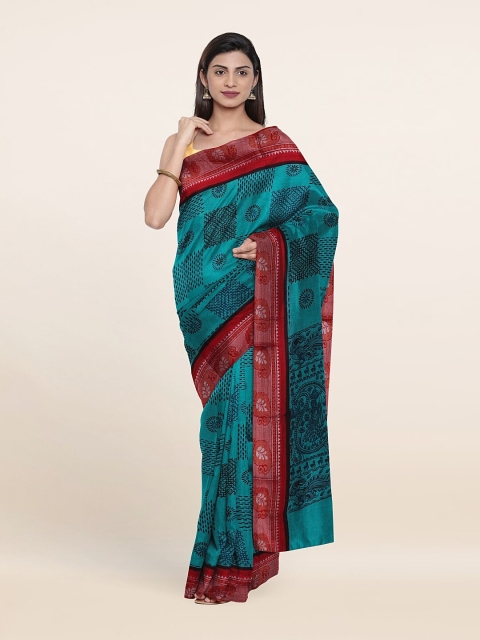 

Pothys Green & Black Zari Pure Cotton Saree