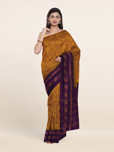 

Pothys Mustard & Violet Zari Pure Cotton Saree