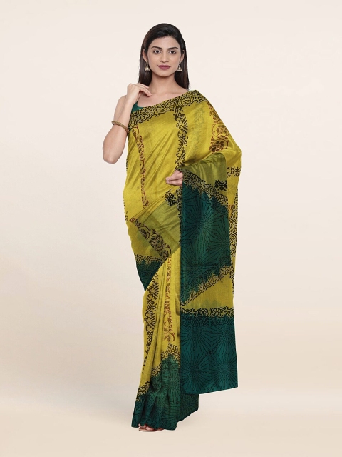

Pothys Yellow & Green Pure Cotton Saree