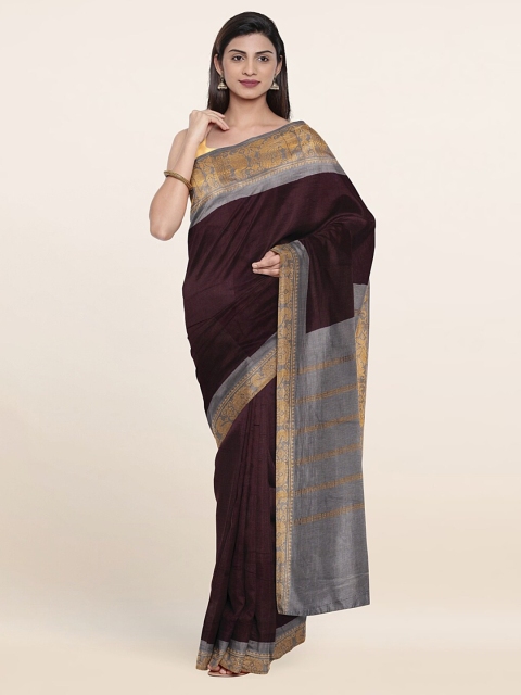 

Pothys Purple & Grey Zari Pure Cotton Saree