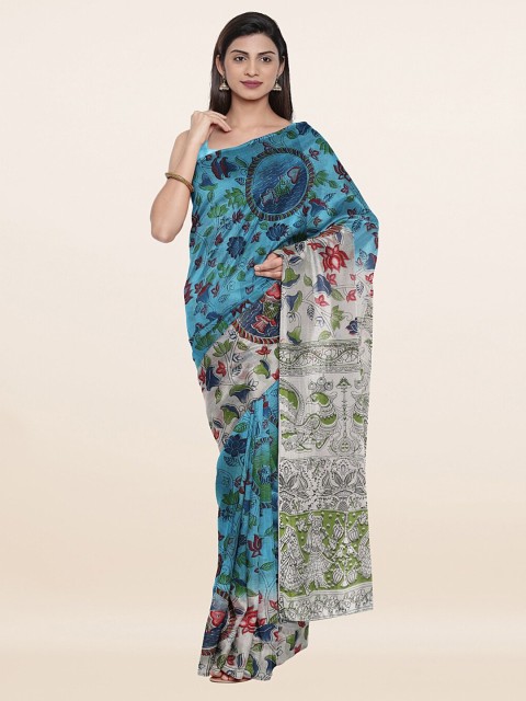 

Pothys Blue Floral Pure Cotton Saree