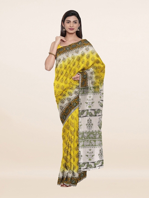 

Pothys Yellow Ethnic Motifs Pure Cotton Saree