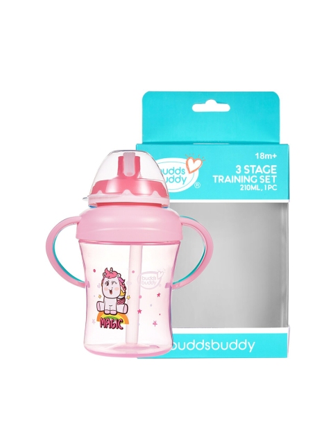 

BUDDSBUDDY Kids Pink BPA Fee Handy Sippy Cup 210 ml