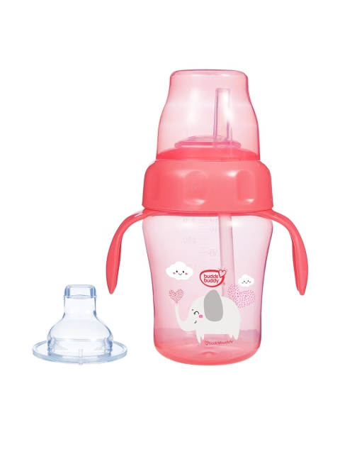 

BUDDSBUDDY Pink Anti Spill 2 in 1 Baby Sipper 240 Ml