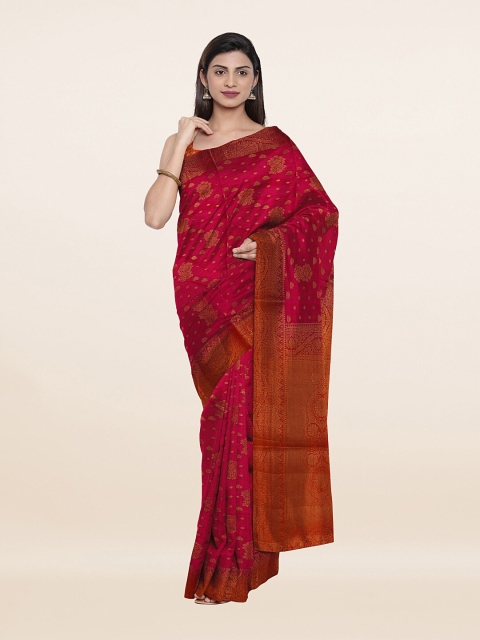 

Pothys Pink & Gold-Toned Woven Design Art Silk Saree