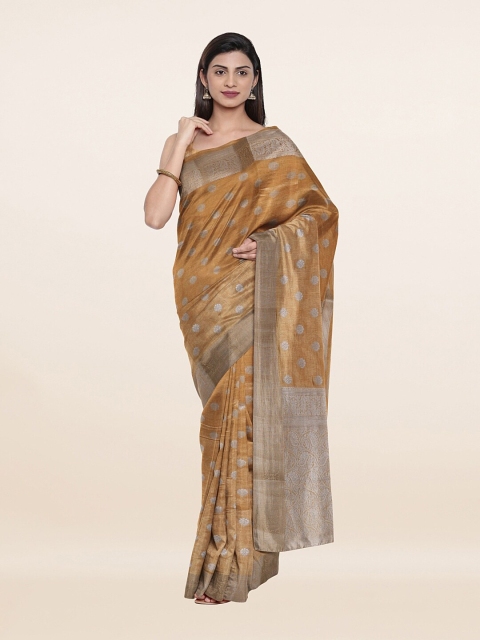 

Pothys Tan & Grey Floral Art Silk Saree
