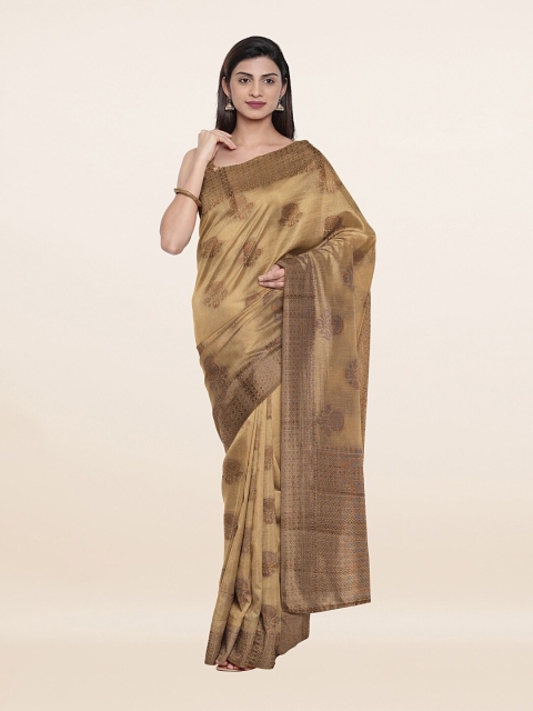 

Pothys Tan & Copper-Toned Woven Design Art Silk Saree