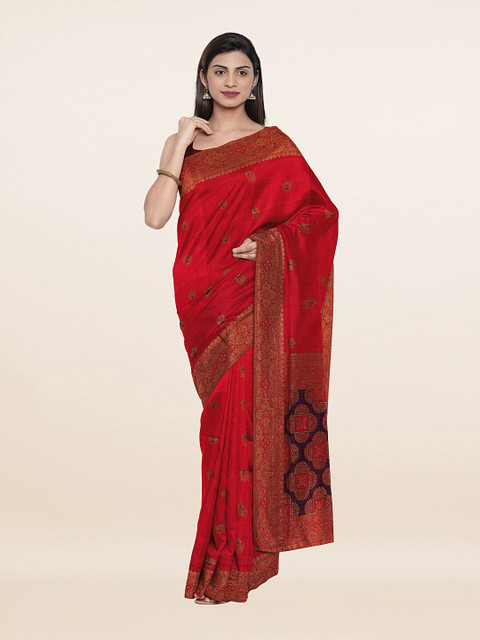 

Pothys Pink & Purple Woven Design Art Silk Saree
