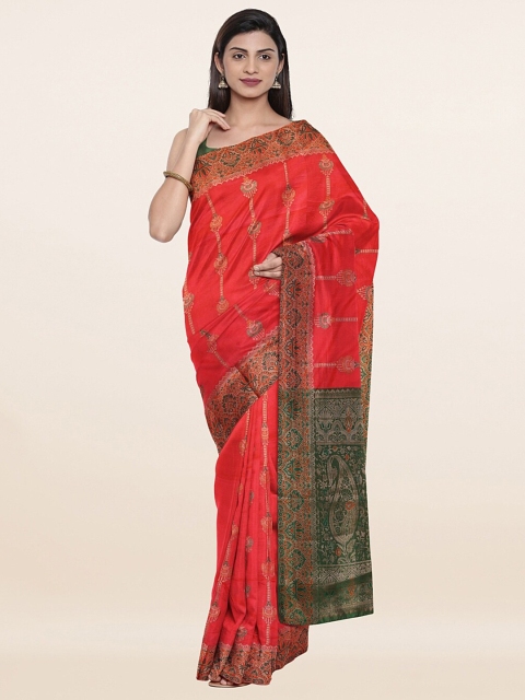 

Pothys Pink & Green Woven Design Art Silk Saree