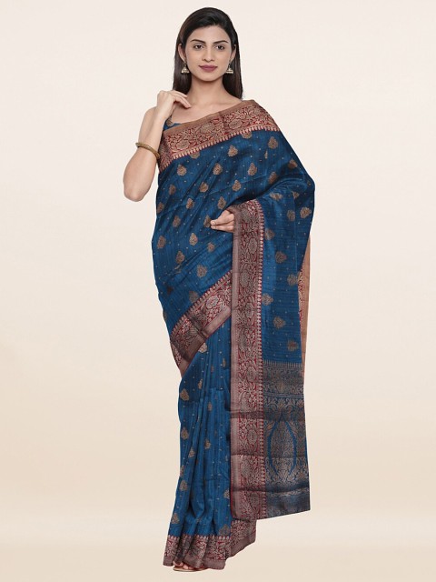 

Pothys Blue & Red Woven Design Art Silk Saree