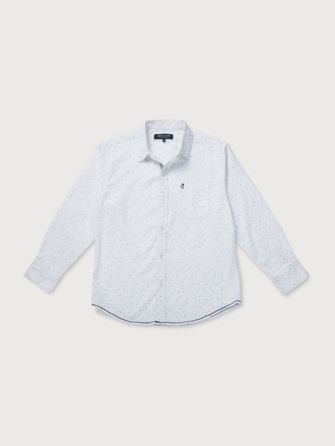

Gini and Jony Boys White Classic Printed Casual Shirt