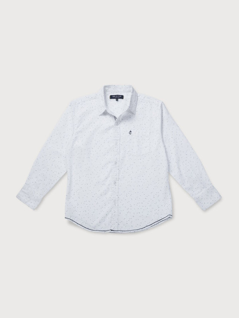 

Gini and Jony Boys White Classic Printed Casual Shirt